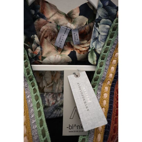 Bl-nk London x Anthropologie Women's Sz XSP Black Motif Stephanie Top - Picture 4 of 11